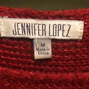 Jennifer Lopez Red Knit Sweater